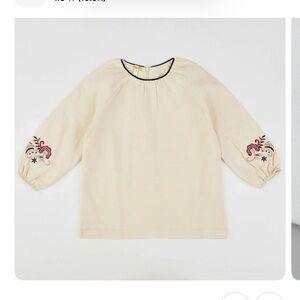 Embroidered Cream Top